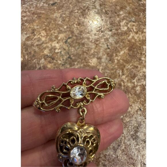 Vintage heart brooch locket - Picture 3 of 6